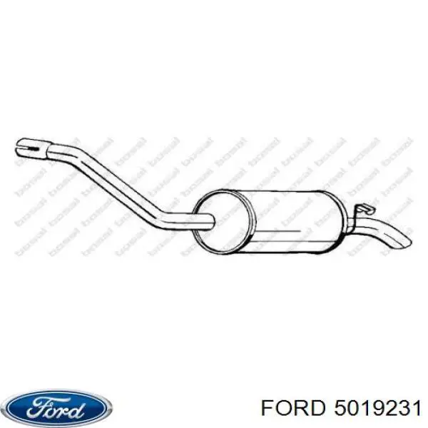6136095 Ford Глушник, задня частина