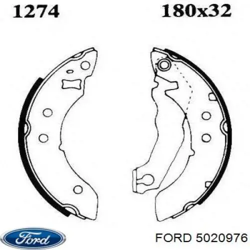 Колодки гальмові задні, барабанні 5020976 Ford