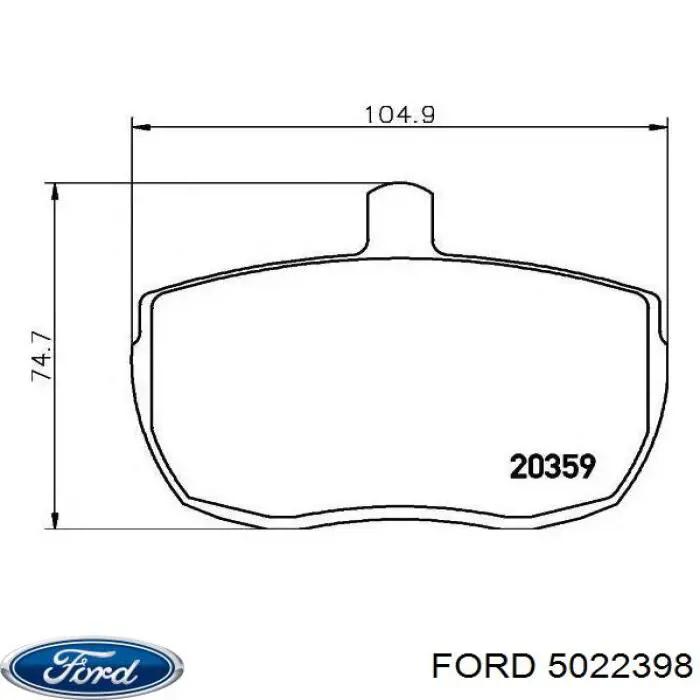 5022398 Ford колодки гальмівні передні, дискові