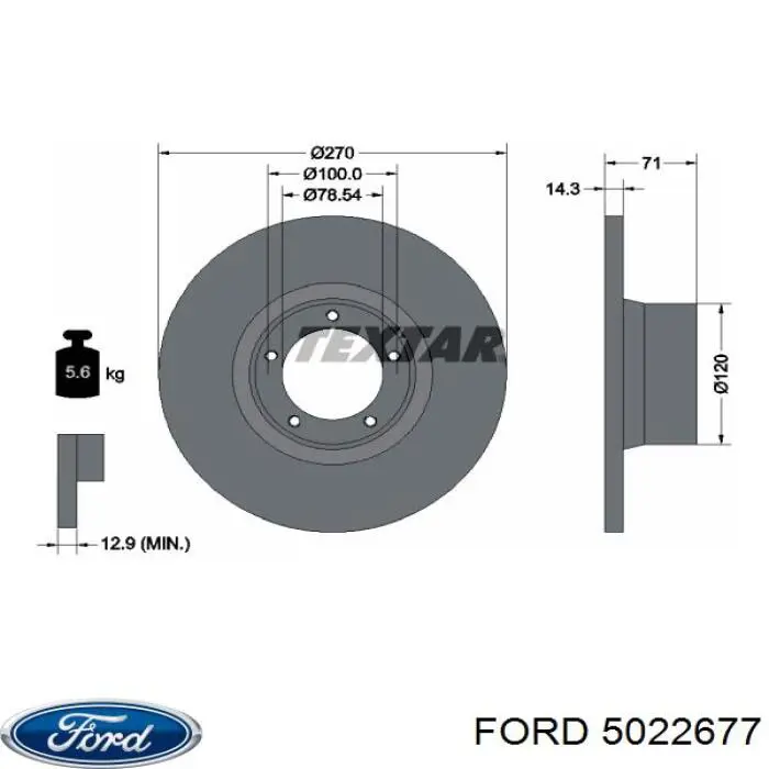 5022677 Ford диск гальмівний передній