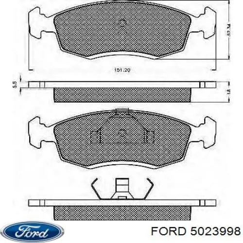 Колодки гальмівні передні, дискові 5023998 Ford