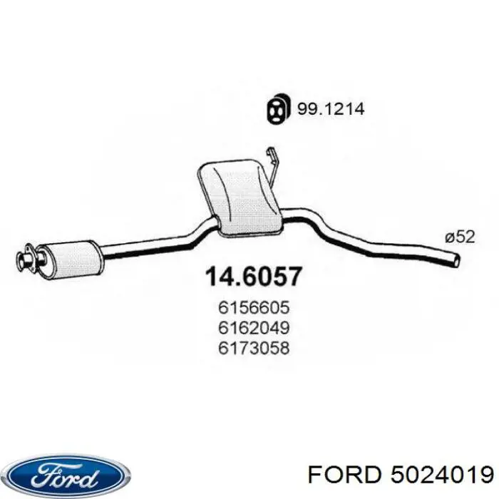 Глушник, центральна частина на Ford Scorpio (GGE)