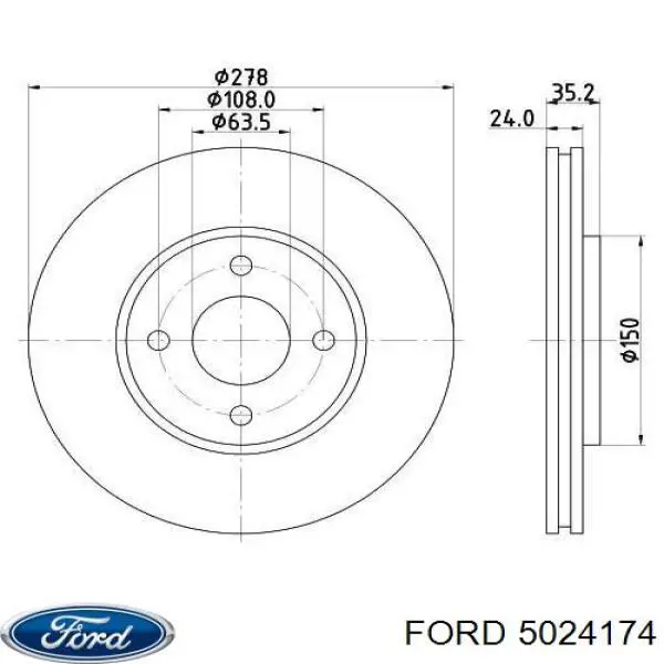 Купити 5024174 Ford Ротор гальмівний