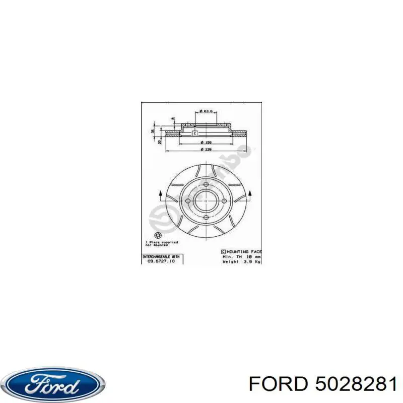 Диск гальмівний передній Ford 5028281