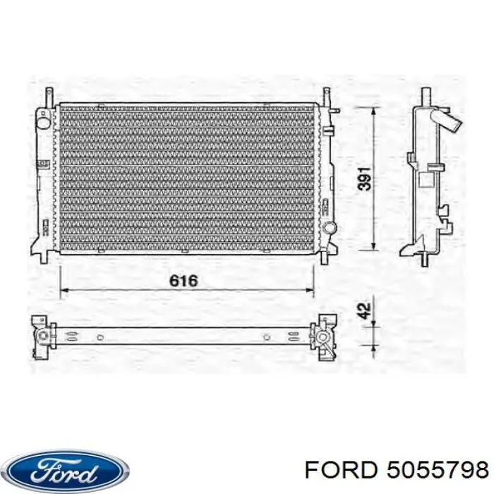 Радіатор охолодження двигуна 5055798 Ford