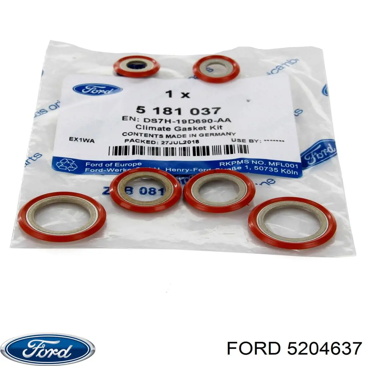 Кільце ущільнювальне трубки кондиціонера Ford 5204637 ціна, від 24.10 USD