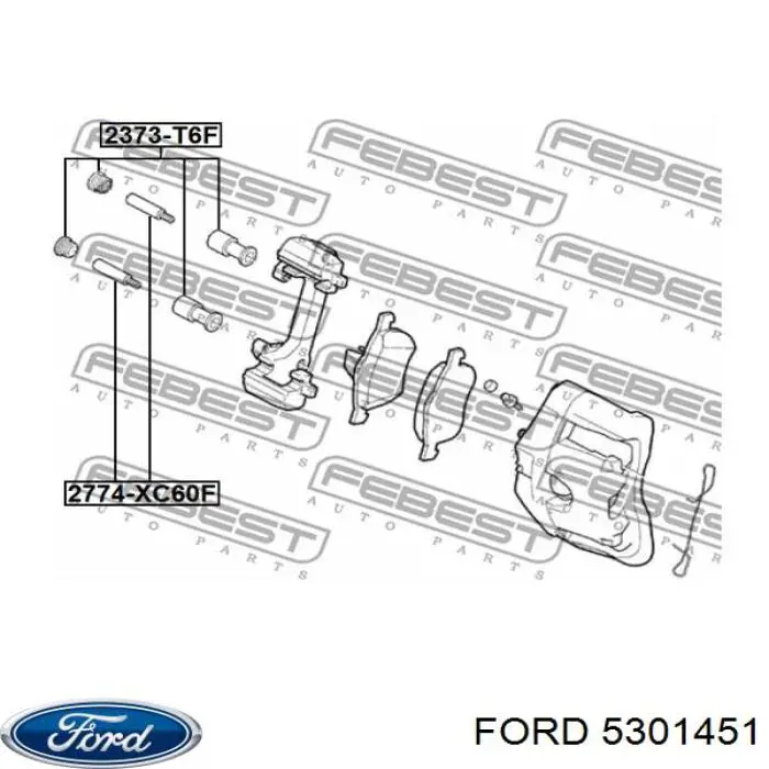 Ремкомплект супорту гальмівного переднього 5301451 Ford