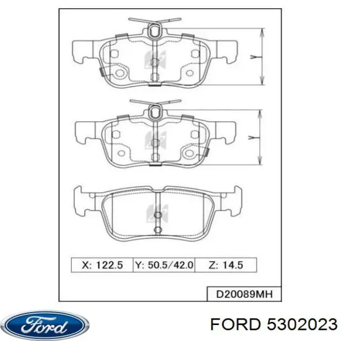 Задні гальмівні колодки Ford 5302023 ціна, від 22.88 USD