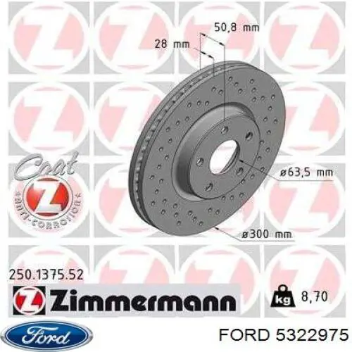 Гальмівні диски передні 5322975 Ford