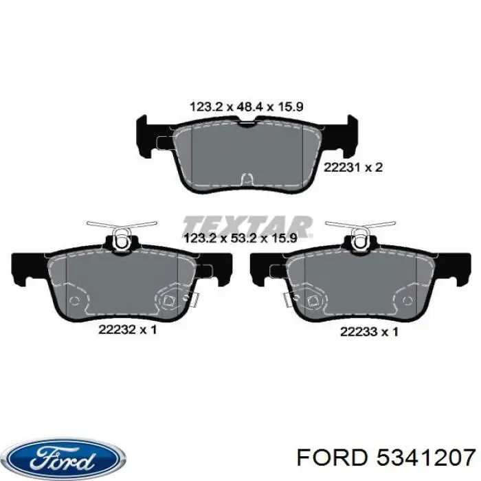 Купити 5341207 Ford Задні колодки