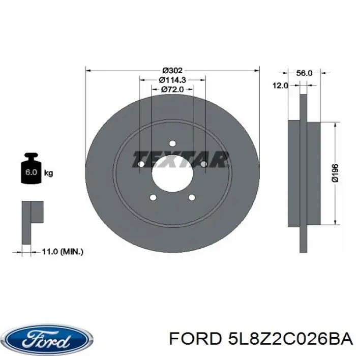 5L8Z2C026BA Ford Дискові гальма