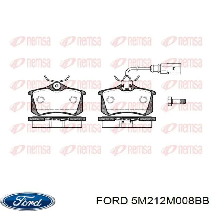 Колодки гальмові задні, дискові 5M212M008BB Ford