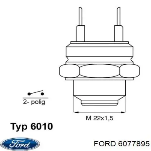 Датчик температури радіатора Ford 6077895 ціна, від 5.42 USD