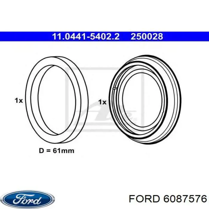 Ремкомплект супорту гальмівного переднього Ford 6087576 ціна, від 4.55 USD