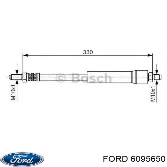 Гнучка гальмівна трубка передня на Ford Sierra I GBC
