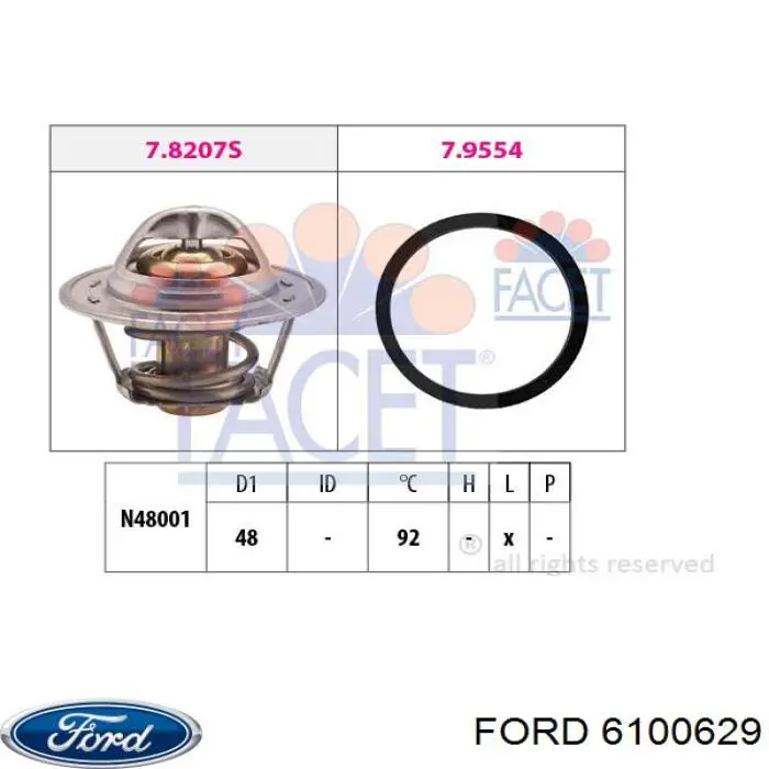 Автомобільний термостат Ford 6100629 ціна, від 7.65 USD