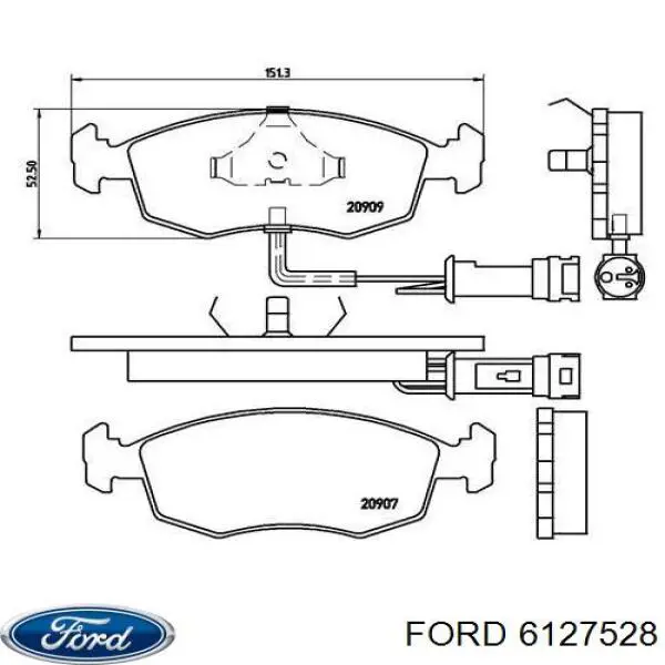 6127528 Ford колодки гальмівні передні, дискові