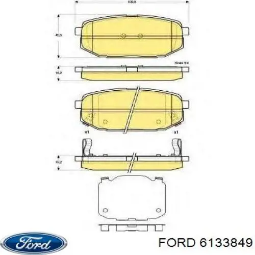 6133849 Ford важіль передньої підвіски нижній, правий