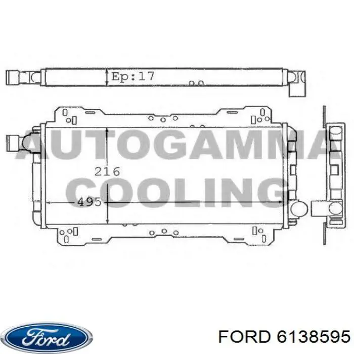 6138595 Ford радіатор охолодження двигуна