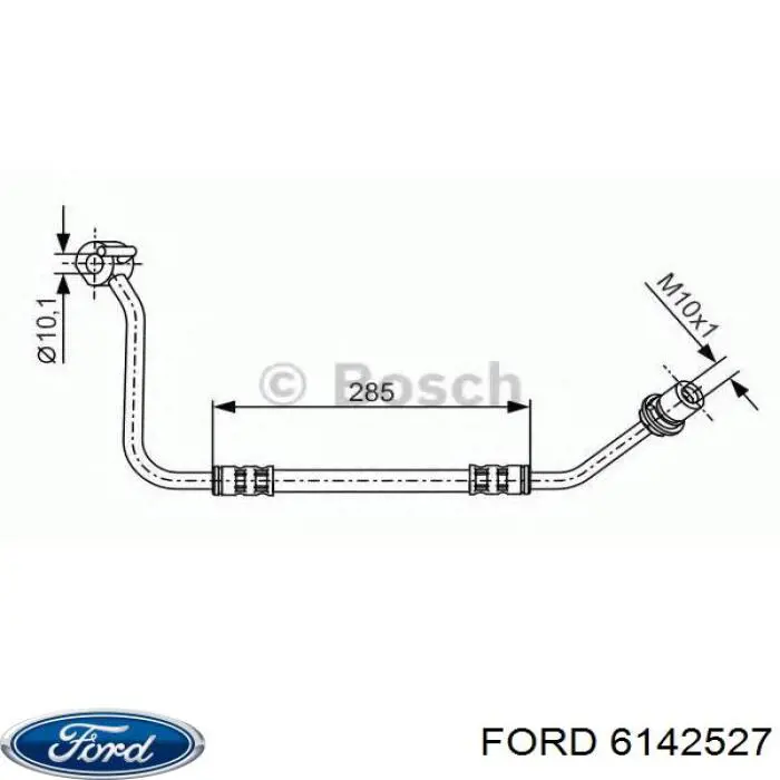 Шланг гальмівний передній, правий на Ford Transit (V)