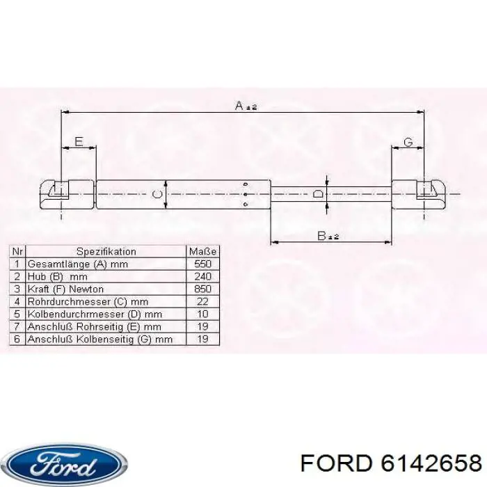 Купити 6142658 Ford Амортизатор двері багажника