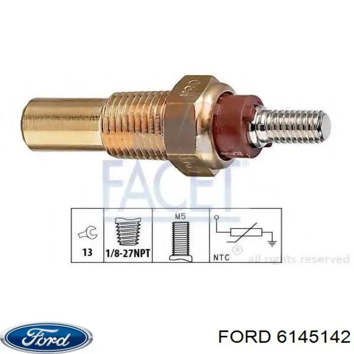 6145142 Ford датчик температури охолоджуючої рідини