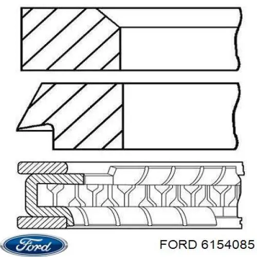 Купити 6154085 Ford Маслоз'емні кільця, стандартні