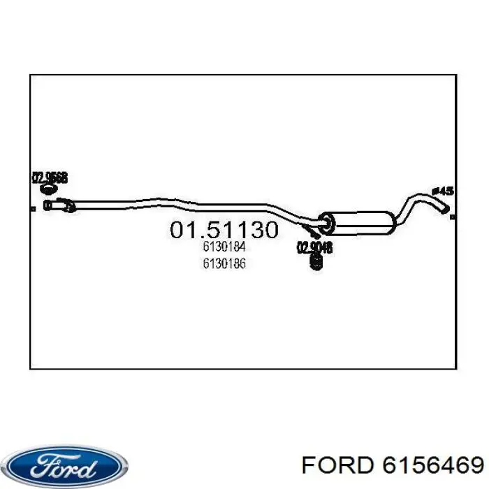 1495903 Ford глушник, центральна частина