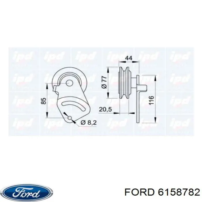 Ролик натяжителя ременя агрегатів на Ford Sierra I GBC