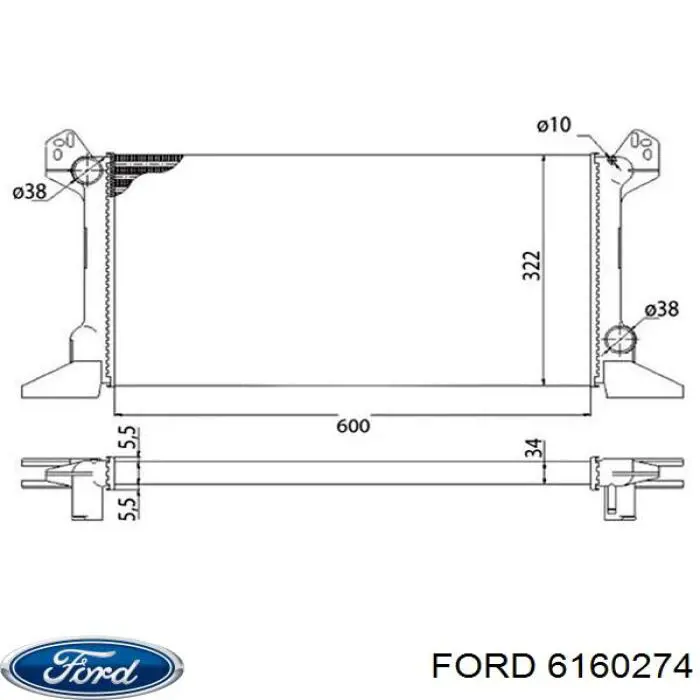 Радіатор основний Ford 6160274 ціна, від 42.08 USD