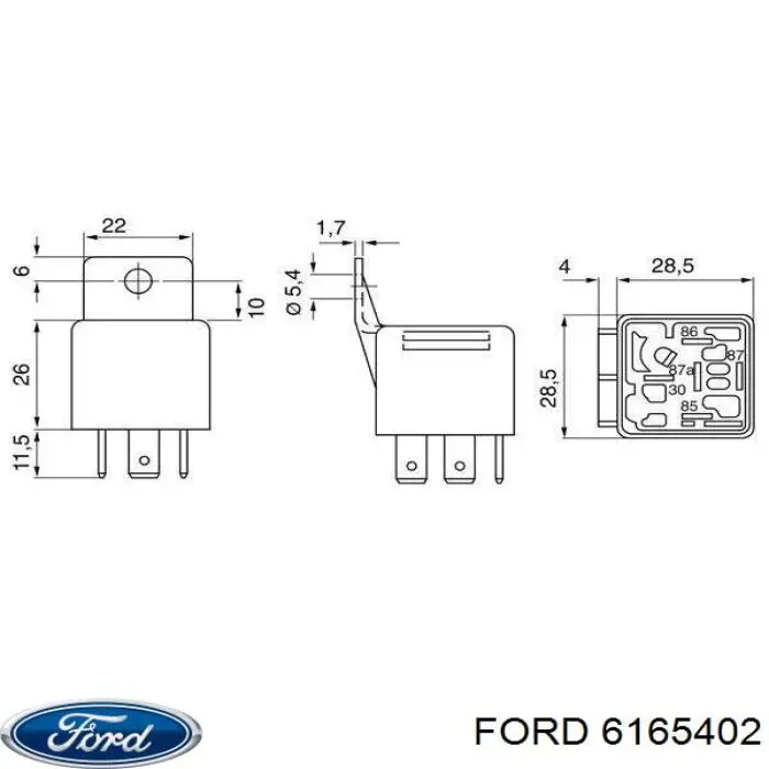 Реле електричне багатофункціональне 6165402 Ford