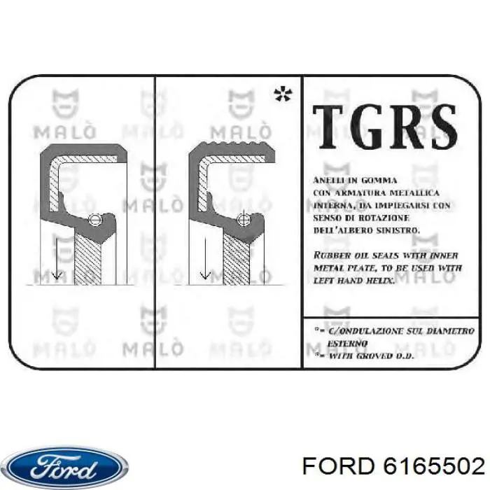 Сальник колінвала двигуна, задній Ford 6165502 ціна, від 10.49 USD