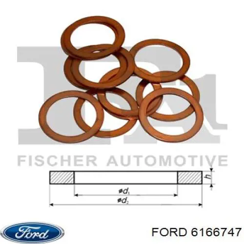 6166747 Ford Кільце ущільнювача штуцера зворотного шланга форсунки