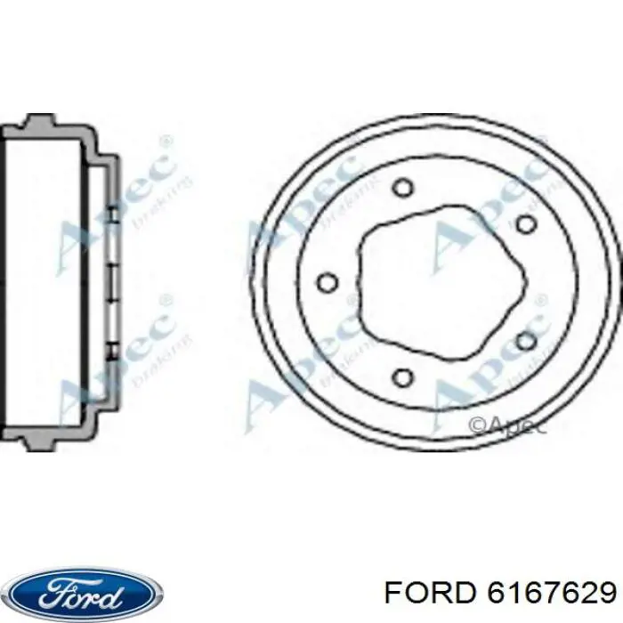 Барабан гальмівний задній Ford 6167629 ціна, від 39.50 USD