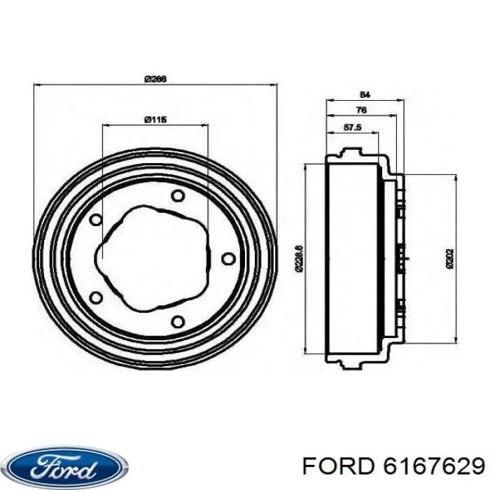 Купити 6167629 Ford Барабан гальмівний задній