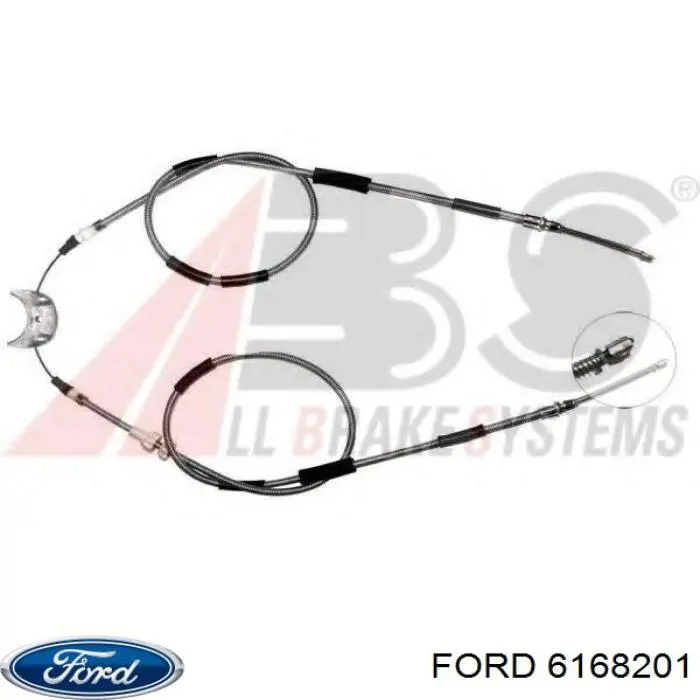 Купити 6168201 Ford Трос ручного гальма задній, правий/лівий