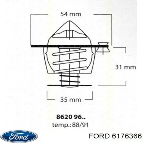 6176366 Ford Авто термостат