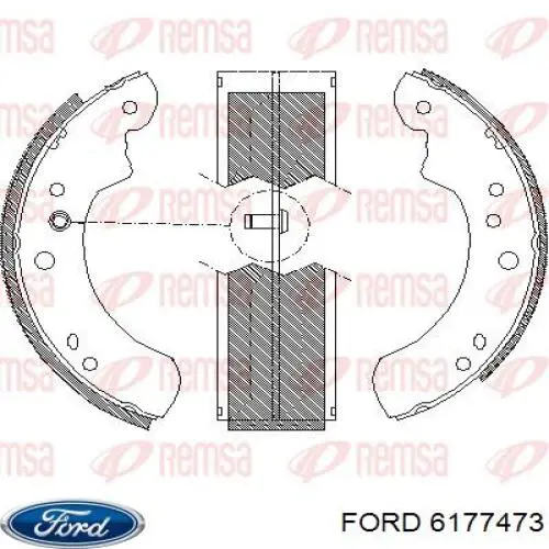 Колодки гальмові задні, барабанні 6177473 Ford