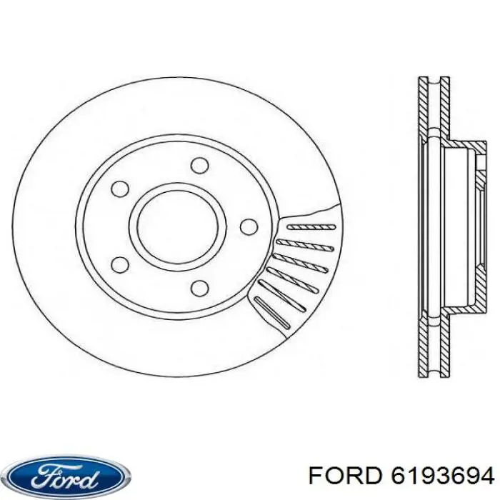 Диск переднього гальма Ford 6193694 ціна, від 35.08 USD
