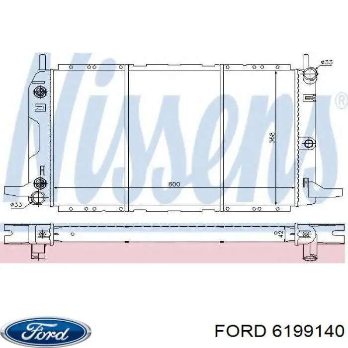 6199140 Ford радіатор охолодження двигуна
