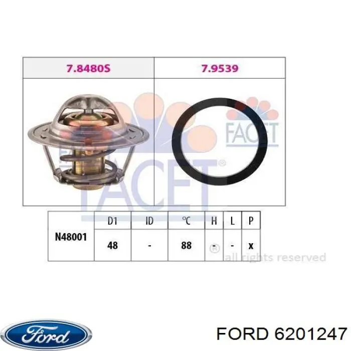 Купити 6201247 Ford Термостат в корпусі
