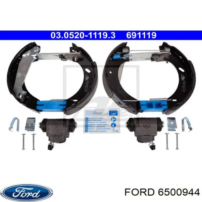 6500944 Ford Колодки гальмівні задні, барабанні