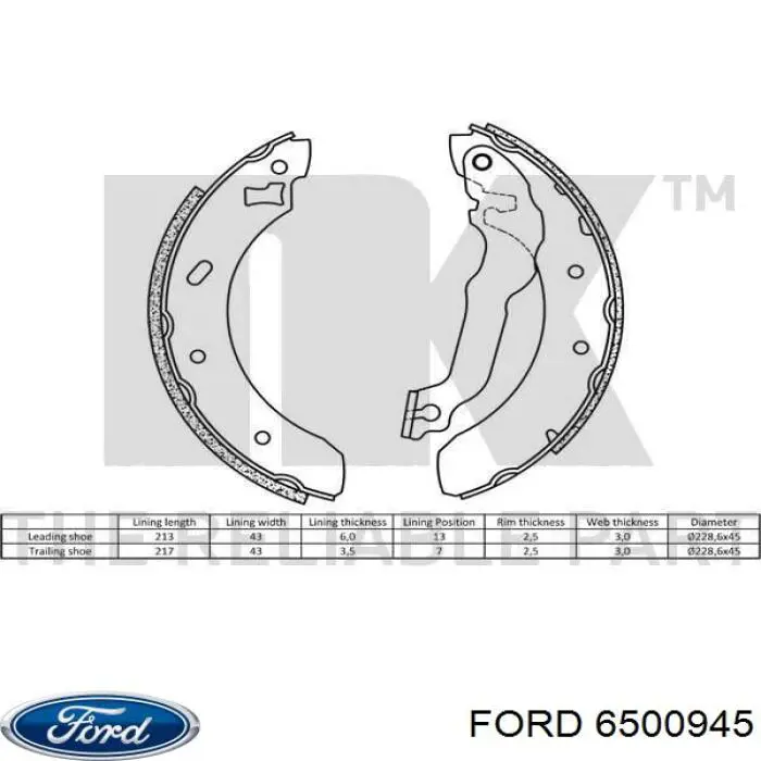 Гальма робочі задні ножні і гальмівні барабани Ford 6500945
