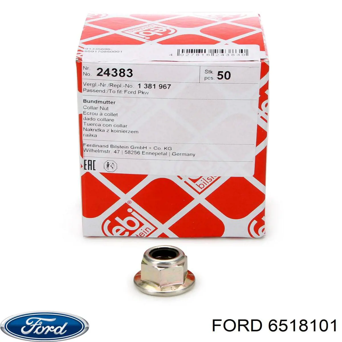 Болт/гайка кріплення 6518101 Ford