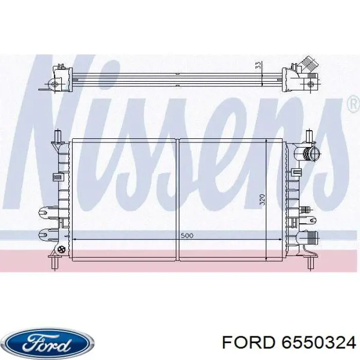 Радіатор основний Ford 6550324 ціна, від 57.01 USD