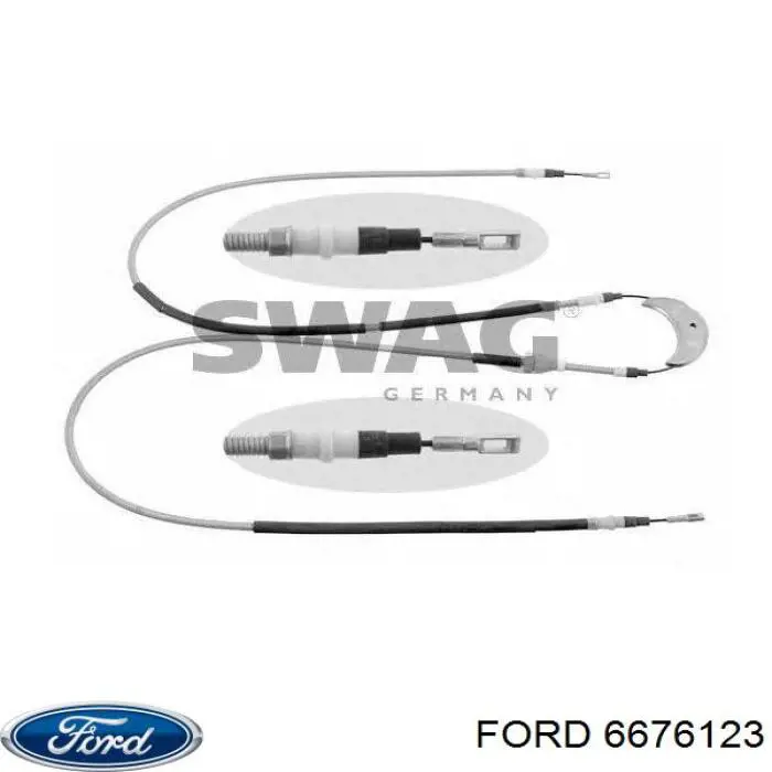 Трос ручного гальма задній, правий/лівий Ford 6676123 ціна, від 22.80 USD