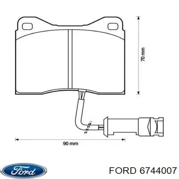 6744007 Ford колодки гальмівні передні, дискові