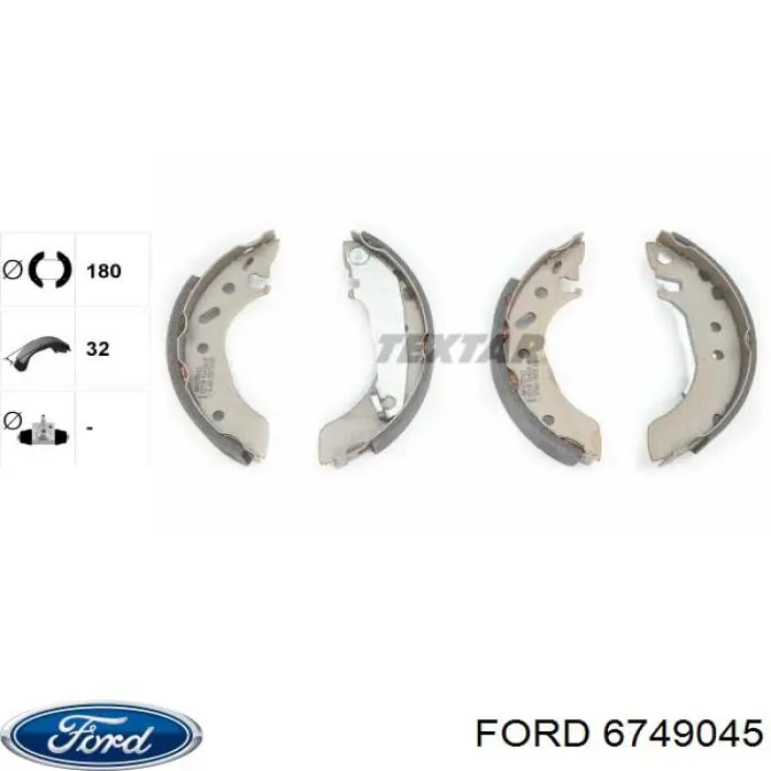 Колодки ручника 6749045 Ford