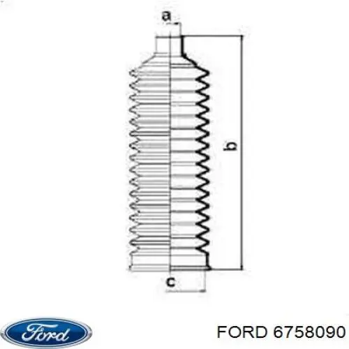 6758090 Ford пильник рульового механізму/рейки
