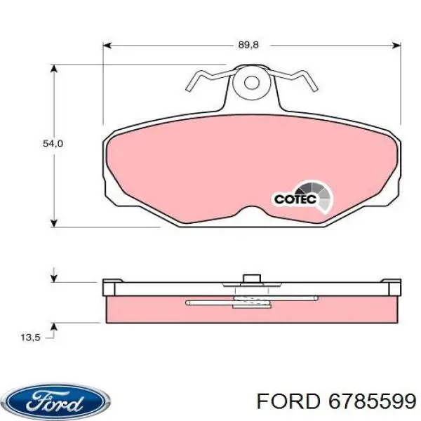 6785599 Ford колодки гальмові задні, дискові